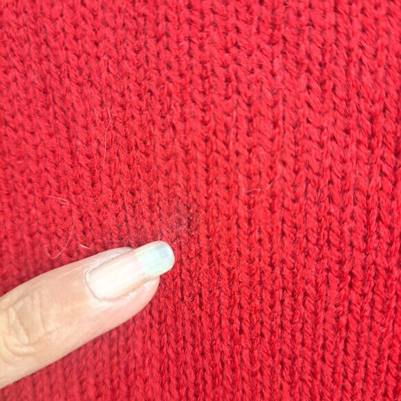 Style & Co Red White Black Sequin Trim Knit Sweater Dress & Scarf Set - Size P/L - Picture 7 of 16